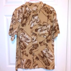 Panama Jack button down shirt Large rum bottles and shells